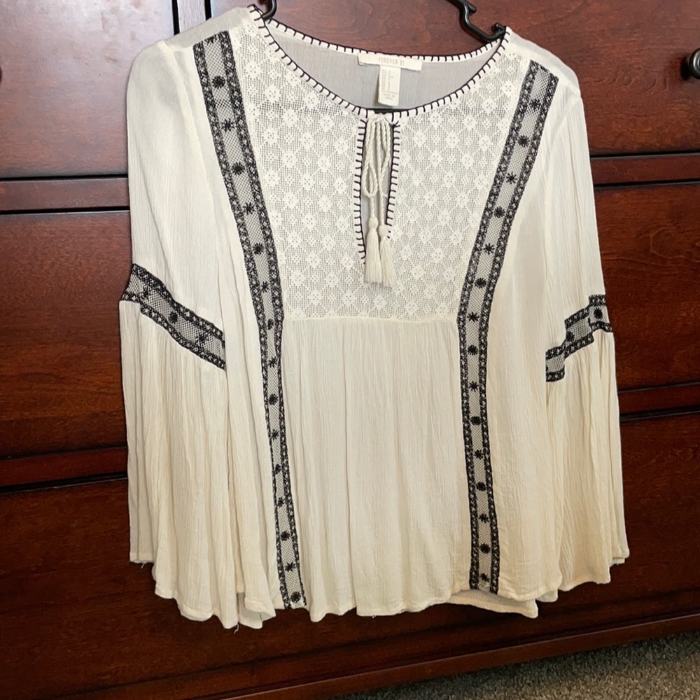Black and white blouse